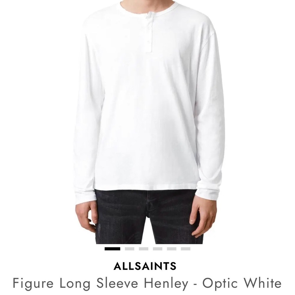 AllSaints Figure Longsleeve Henley White Medium NWT